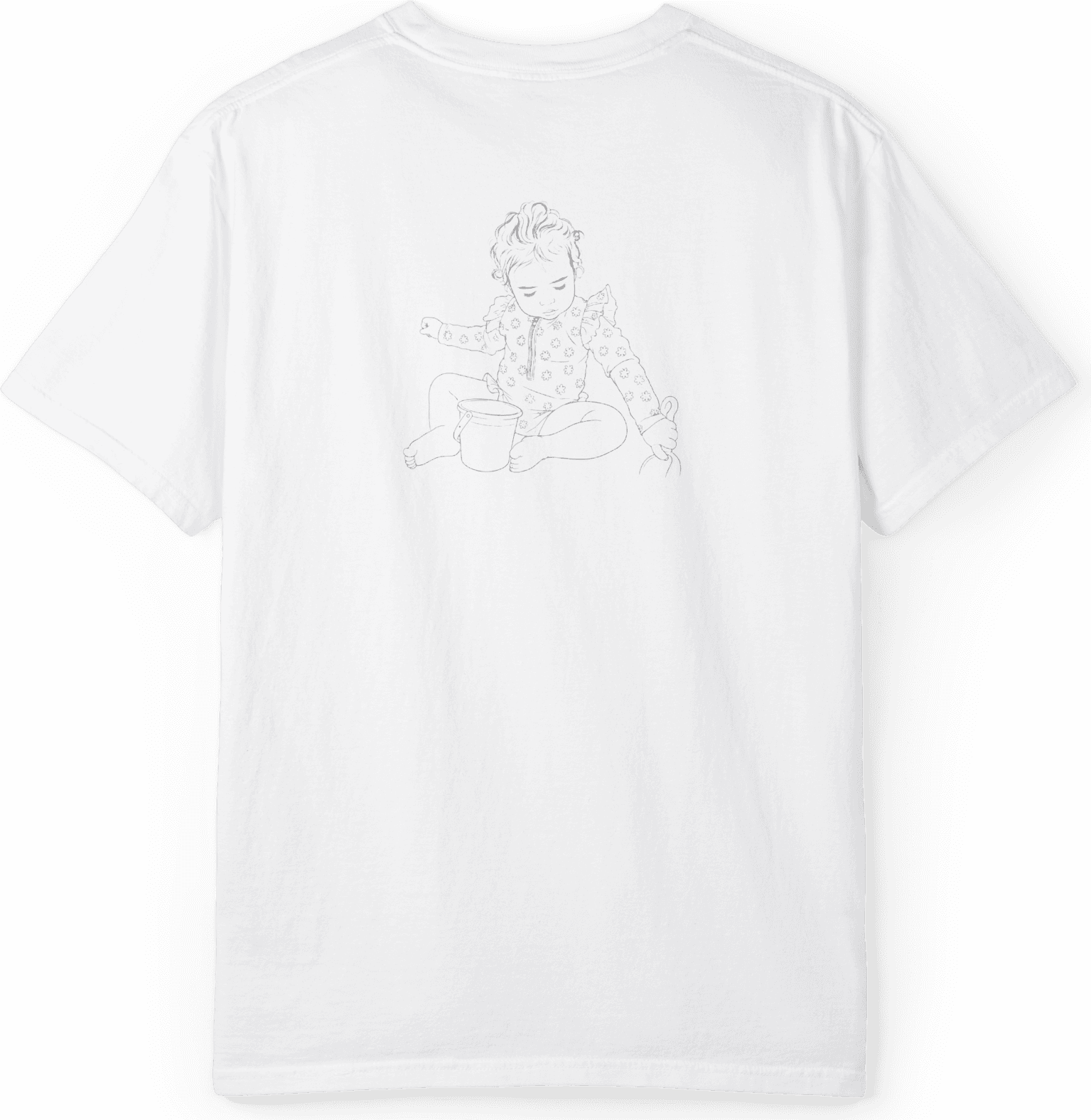 T-shirt printed with the line art